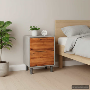 Vidaxl nachtkastje 40x30x50 cm beton en acaciahout