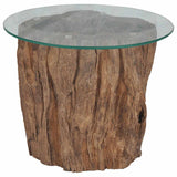Vidaxl salontafel 50x40 cm teakhout en glas