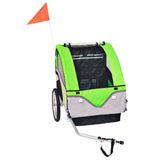 Vidaxl fietstrailer 30 kg grijs en groen