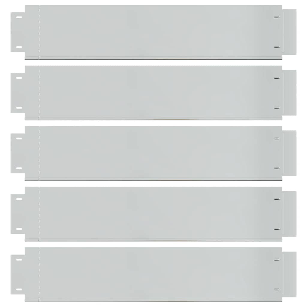 Vidaxl grasboorden 100x19 cm gegalvaniseerd staal 5 st