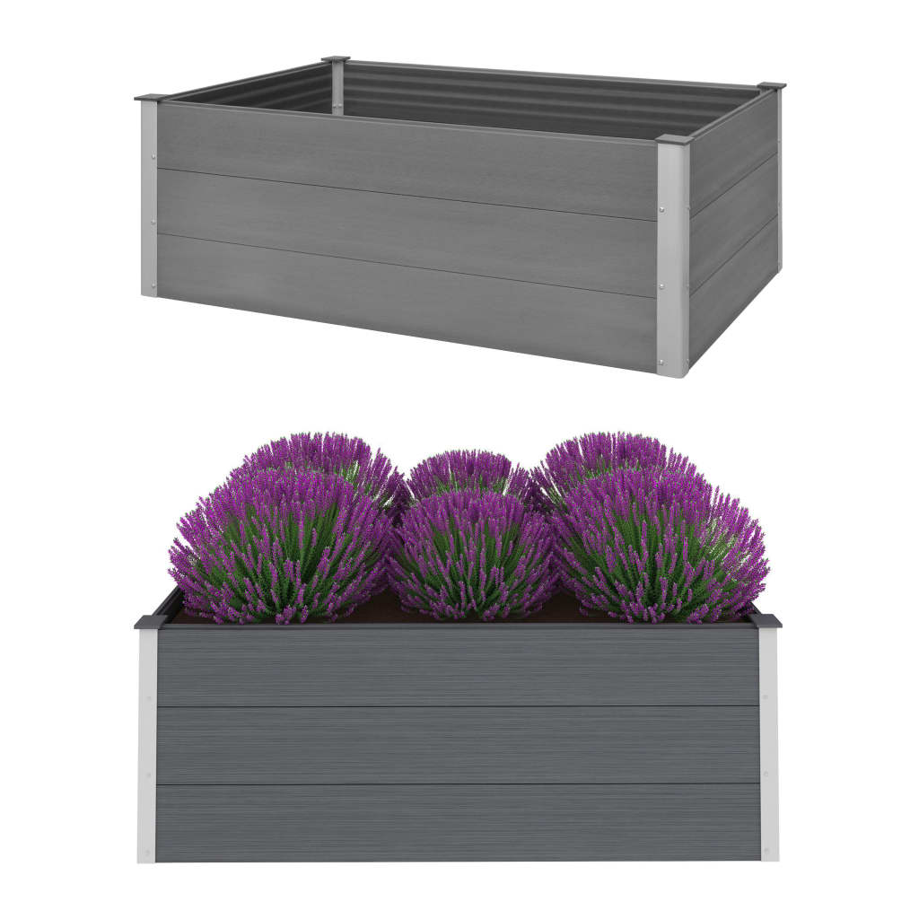 VidaXL Planter raised 150x100x54 cm HKC Gray