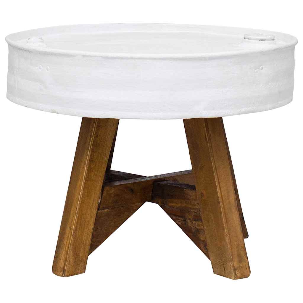 Vidaxl salontafel 60x45 cm massief gerecycled hout wit