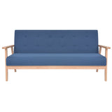 Vidaxl driezitsbank stof blauw