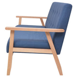 Vidaxl driezitsbank stof blauw