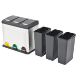 VidaXl pedal bin for recycling 24 L stainless steel