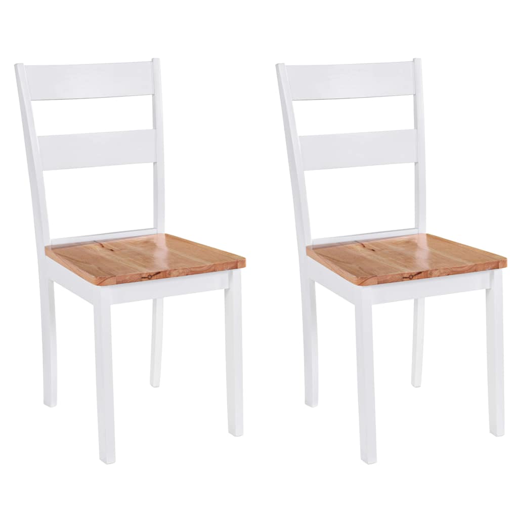 Vidaxl eetkamerstoelen 2 st massief rubberwood wit