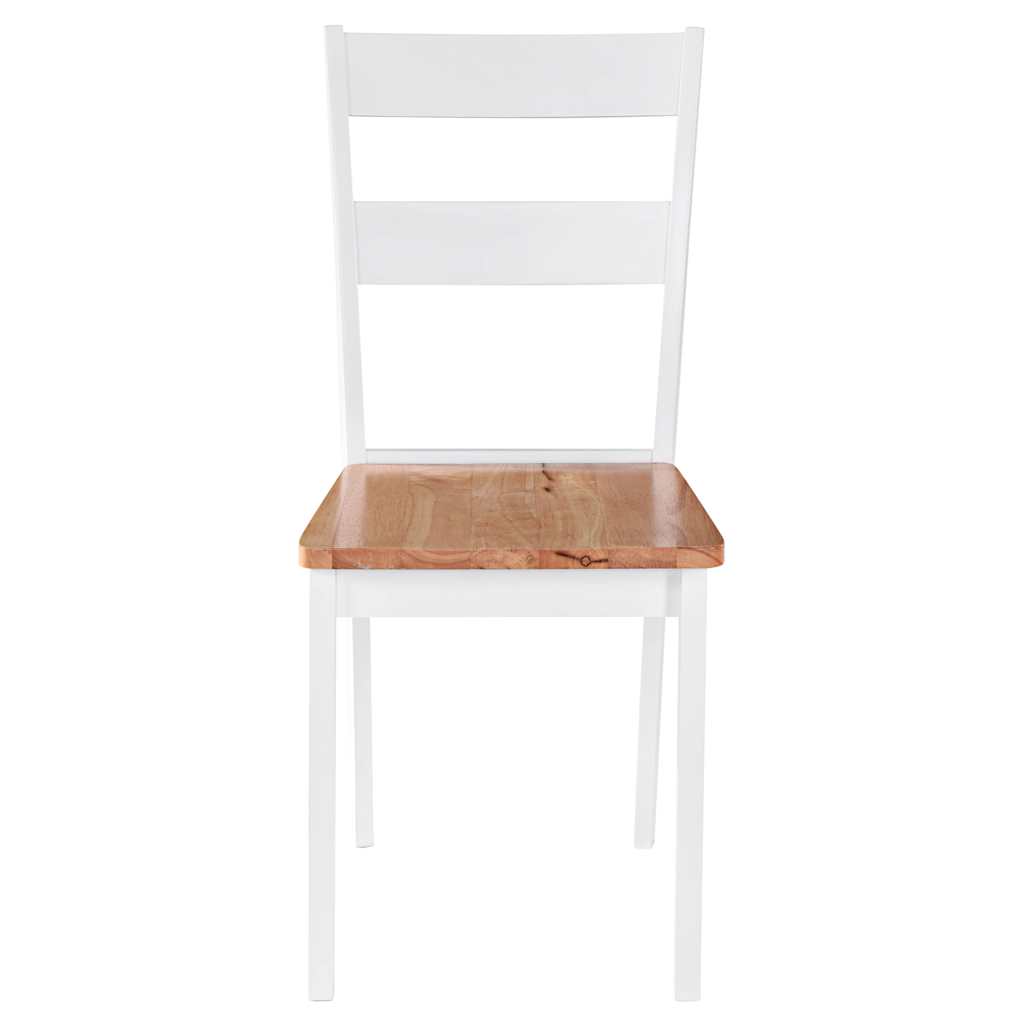 Vidaxl eetkamerstoelen 2 st massief rubberwood wit
