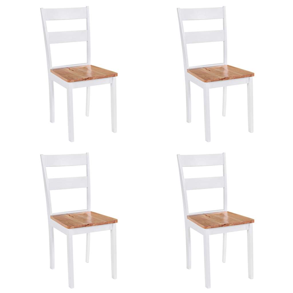 Vidaxl eetkamerstoelen 4 st massief rubberwood wit