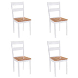 Vidaxl eetkamerstoelen 4 st massief rubberwood wit