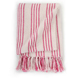 Vidaxl plaid strepen 160x210 cm katoen roze en wit