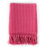 Vidaxl plaid vierkantjes 125x150 cm katoen roze