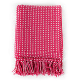 Vidaxl plaid vierkantjes 125x150 cm katoen roze
