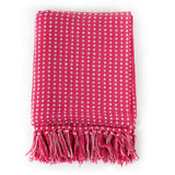 Vidaxl Plaid Squares 220x250 cm di cotone rosa