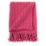 Vidaxl Plaid Squares 220x250 cm di cotone rosa