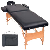 Vidaxl Massage Table Table Tableable 2 Zonen 10 cm déck Schwaarz