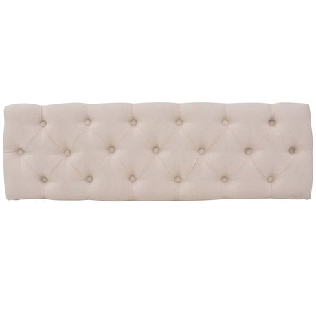 Vidaxl bank 110x38x48 cm linnen massief hout crèmewit