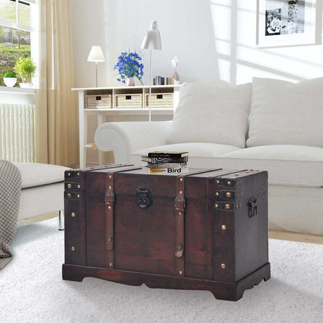 Vidaxl schatkist vintage stijl 66x38x40 cm hout