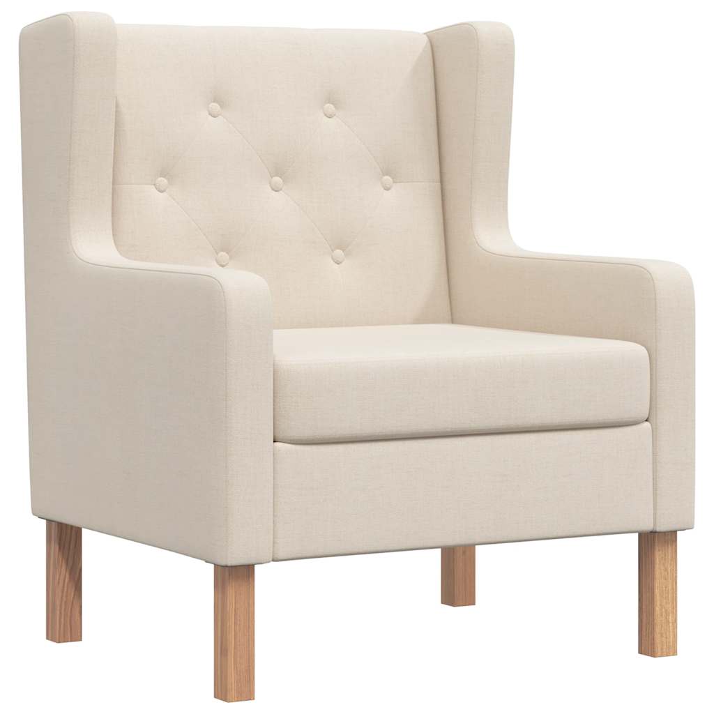 Vidaxl fauteuil stof crèmewit