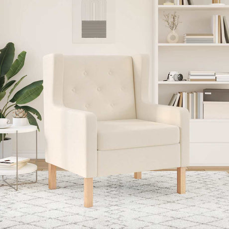 Vidaxl fauteuil stof crèmewit