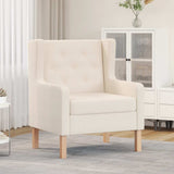 Vidaxl fauteuil stof crèmewit