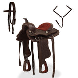 Vidaxl Western Saddle, Bridle et Bright Blast 12 Real Leather Brown