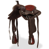 Vidaxl Western Saddle, Bridle et Bright Blast 12 Real Leather Brown