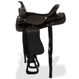 Vidaxl Western Saddle, Bridle et Bright Belt 16 Real Leather Black