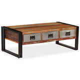 Vidaxl salontafel met 3 lades 100x50x35 cm massief gerecycled hout