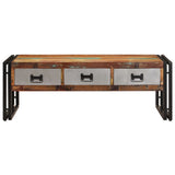 Vidaxl salontafel met 3 lades 100x50x35 cm massief gerecycled hout