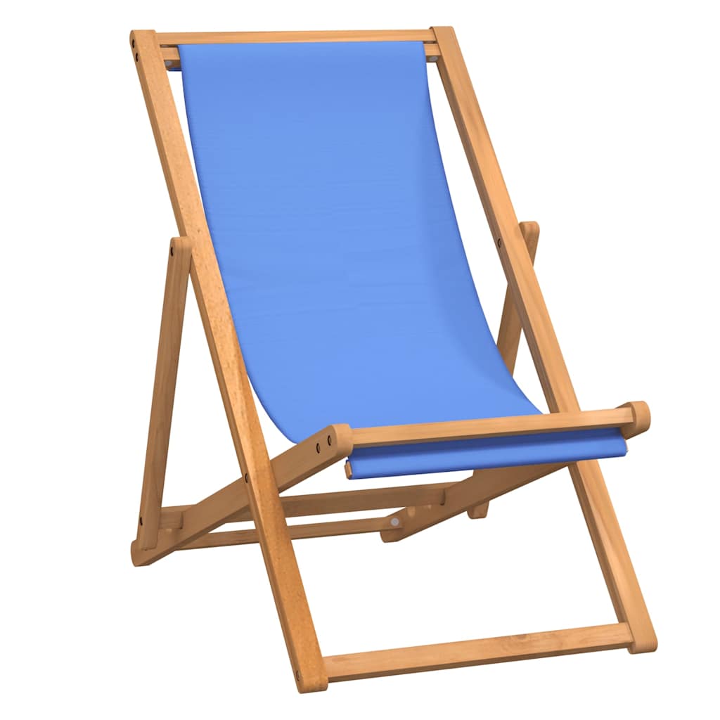 Vidaxl ligstoel 56x105x96 cm teakhout blauw
