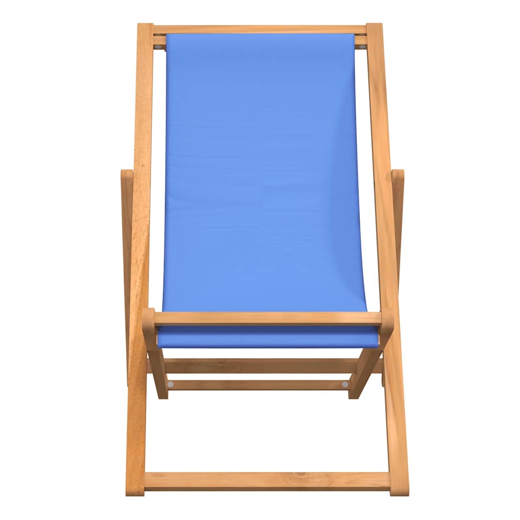 Vidaxl ligstoel 56x105x96 cm teakhout blauw