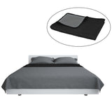 VIDAXL BEDSPREAT DOPPIO -SIDEDATO 170X210 CM trapunta grigio e nero