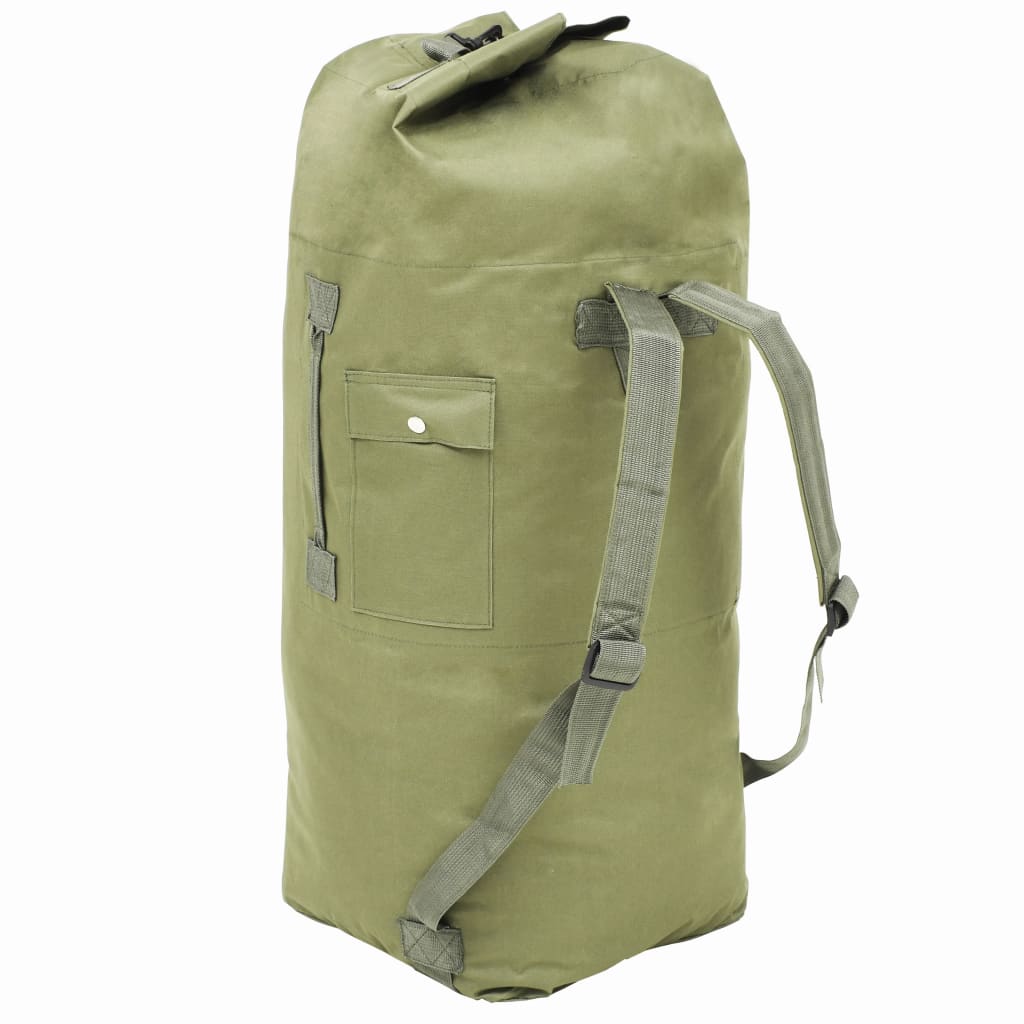 Vidaxl Sports Bag Army Style 85 L Olive Green