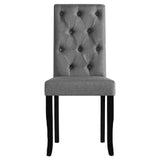 Vidaxl eetkamerstoelen 2 st stof donkergrijs