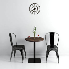 Vidaxl bistrotafel rond 60x75 cm mdf en staal donker essenkleur