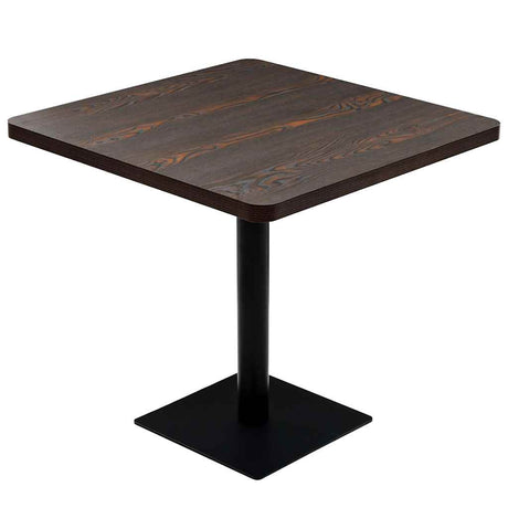 Vidaxl bistrotafel vierkant 80x80x75 cm mdf en staal donker essenkleur
