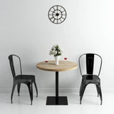 Vidaxl bistrotafel rond 80x75 cm mdf en staal eikenkleur