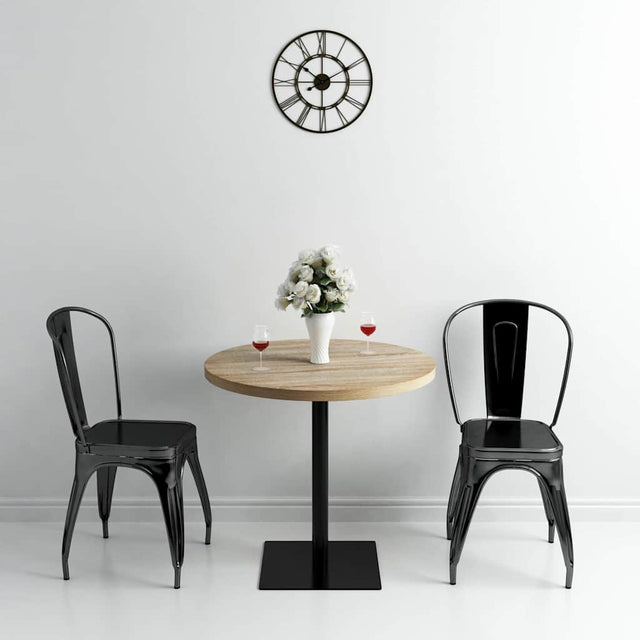 Vidaxl bistrotafel rond 80x75 cm mdf en staal eikenkleur