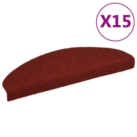 Vidaxl trapmatten zelfklevend 15 stuks 65x21x4 cm bordeaux rood halfrond groot
