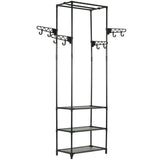 Vidaxl Kleedung Rack 55x28.5x175 cm an opgedeckte Fliger schwaarz