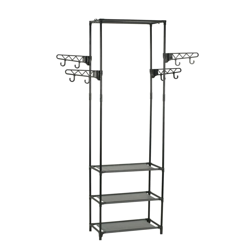 Vidaxl Kleedung Rack 55x28.5x175 cm an opgedeckte Fliger schwaarz