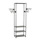 Vidaxl Kleedung Rack 55x28.5x175 cm an opgedeckte Fliger schwaarz