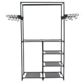 Rack de vêtements Vidaxl 87x44x158 cm en acier et tissu non tissé noir