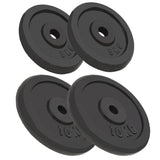 Disques licou vidaxl 4 pcs 2x10 kg et 2x5 kg en fonte