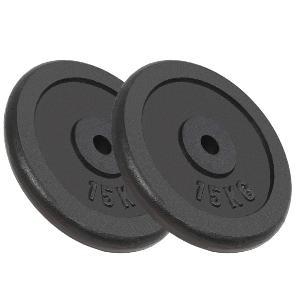 Disques licou vidaxl 2 pcs 2x15 kg en fonte