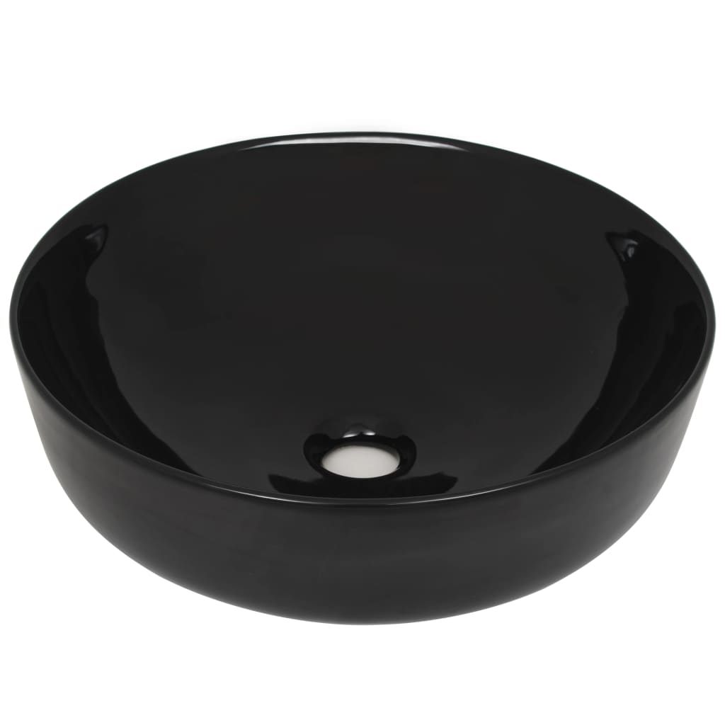 Vidaxl Washbasin Ronda 41.5x13.5 cm de cerámica negra