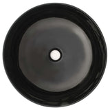Vidaxl wastafel rond 41,5x13,5 cm keramiek zwart