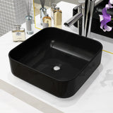 BIDAXL WASHBASIN SQUARE 38X38X13,5 cm keramisk svart