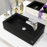 BIDAXL WASHBASIN MED TAP HOLE RECTANGULAR 46X25.5X12 CM KERAMISK Black