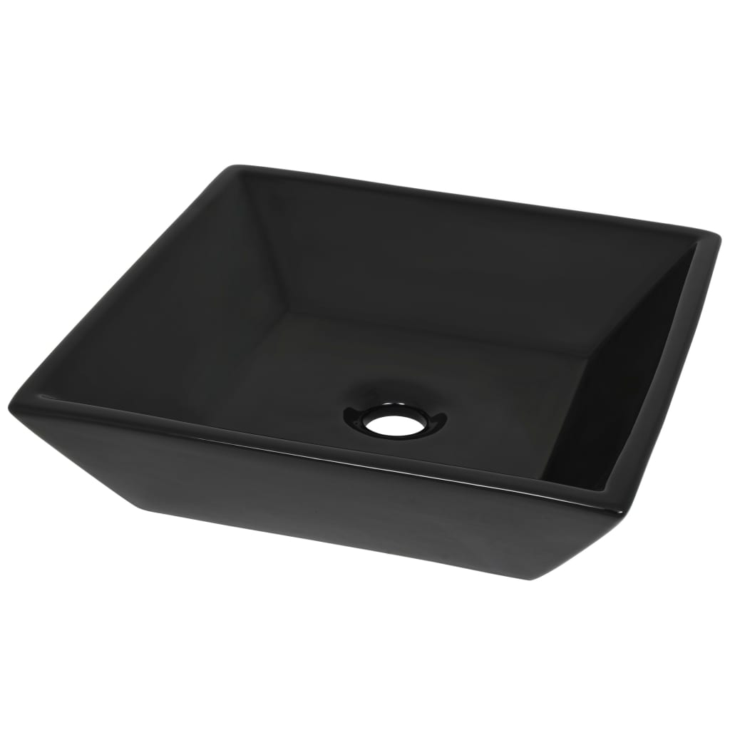 Vidaxl Washbasin Square 41.5x41.5x12 cm en céramique noir